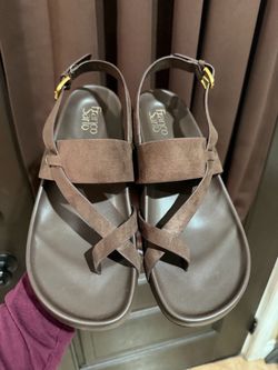 Franco Sarto Brown Suede Strappy Sandals