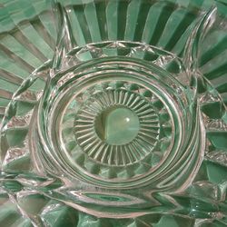 Vintage Kromex clear five section serving tray thick heavy glass. No flaws