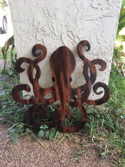Solid wood hand crafted octopus
