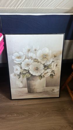 Framed Floral Canvas Wall Art