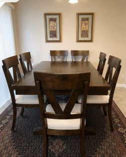 Costco 7-Piece Extendable Solid Wood Dining Set – Seats 6 - $450 OBO