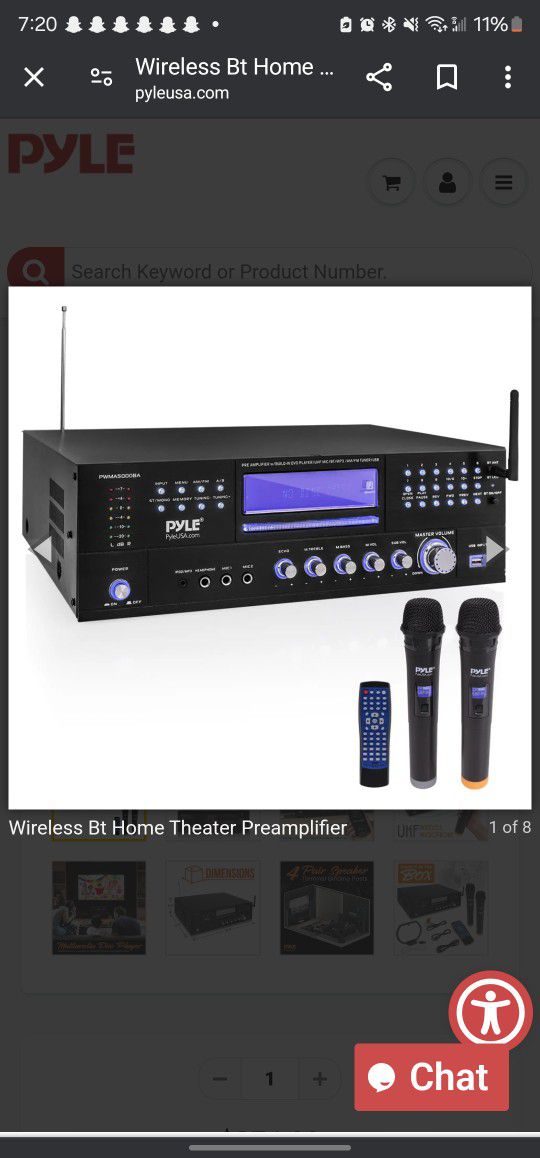 Pyle wireless bt home theater preamplifier 