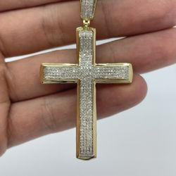 Gold Diamond Cross Pendant 10K 