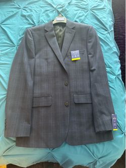 Apt.9  Sport Coat slim fit; plaid blue (size 38R)