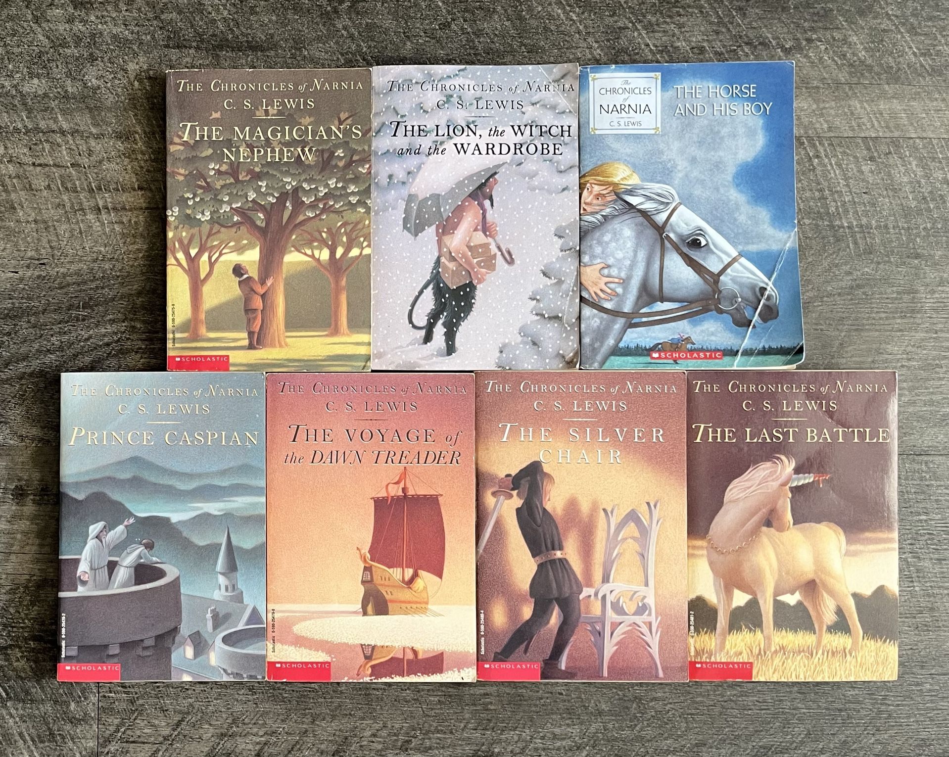 Complete Set of 7 Chronicles of Narnia Books by C.S. Lewis