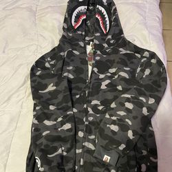 A Bathing Ape Hoodie Black Camo Men Large 