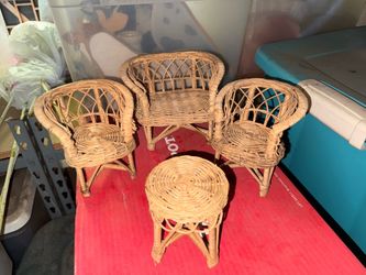 Barbie wicker chair set