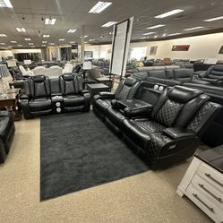 Black Recliners W BLUETOOTH & LED