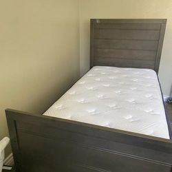 Twin bed frame with mattress