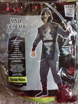 Size Lg child Ninja of Death Costume