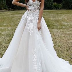A-Line Princess Tulle Wedding Dresses
