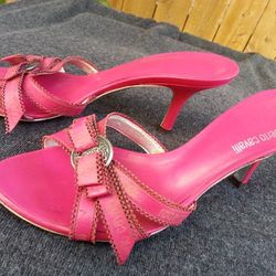 Roberto Cavalli pink kitten heel slides Size 35/ US 5