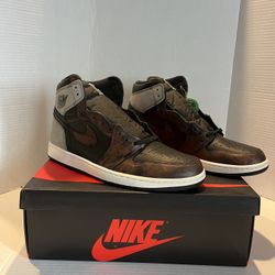 Jordan 1 Retro High Light Army Rust Shadow Patina Size 13