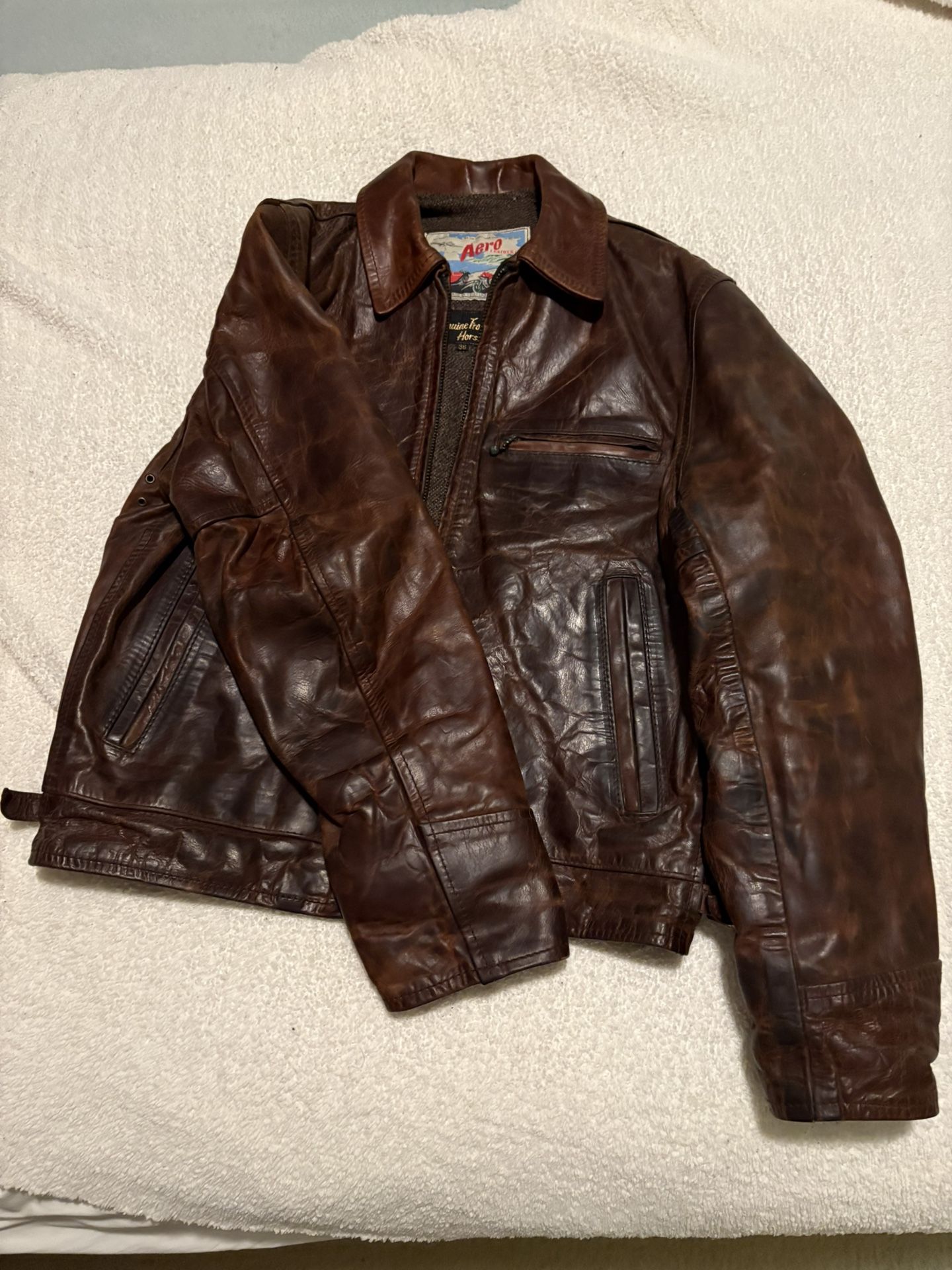 Aero Leather Co Horsehide Motorcycle Jacket 36