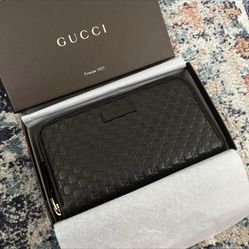 Microguccissima Pattern Leather Continental Wallet