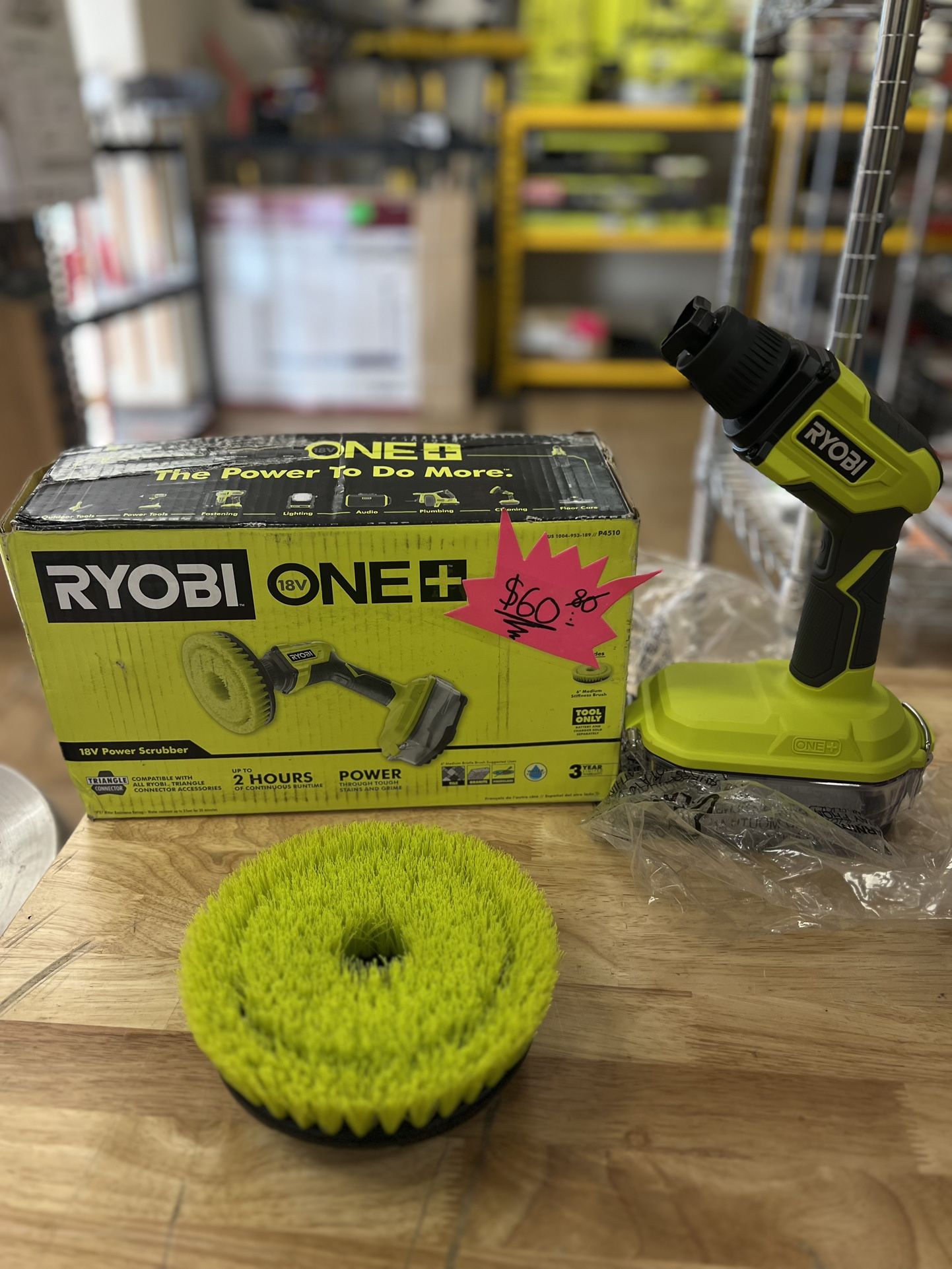 New RYOBI ONE+ 18V Cordless Power Scrubber (Tool Only)