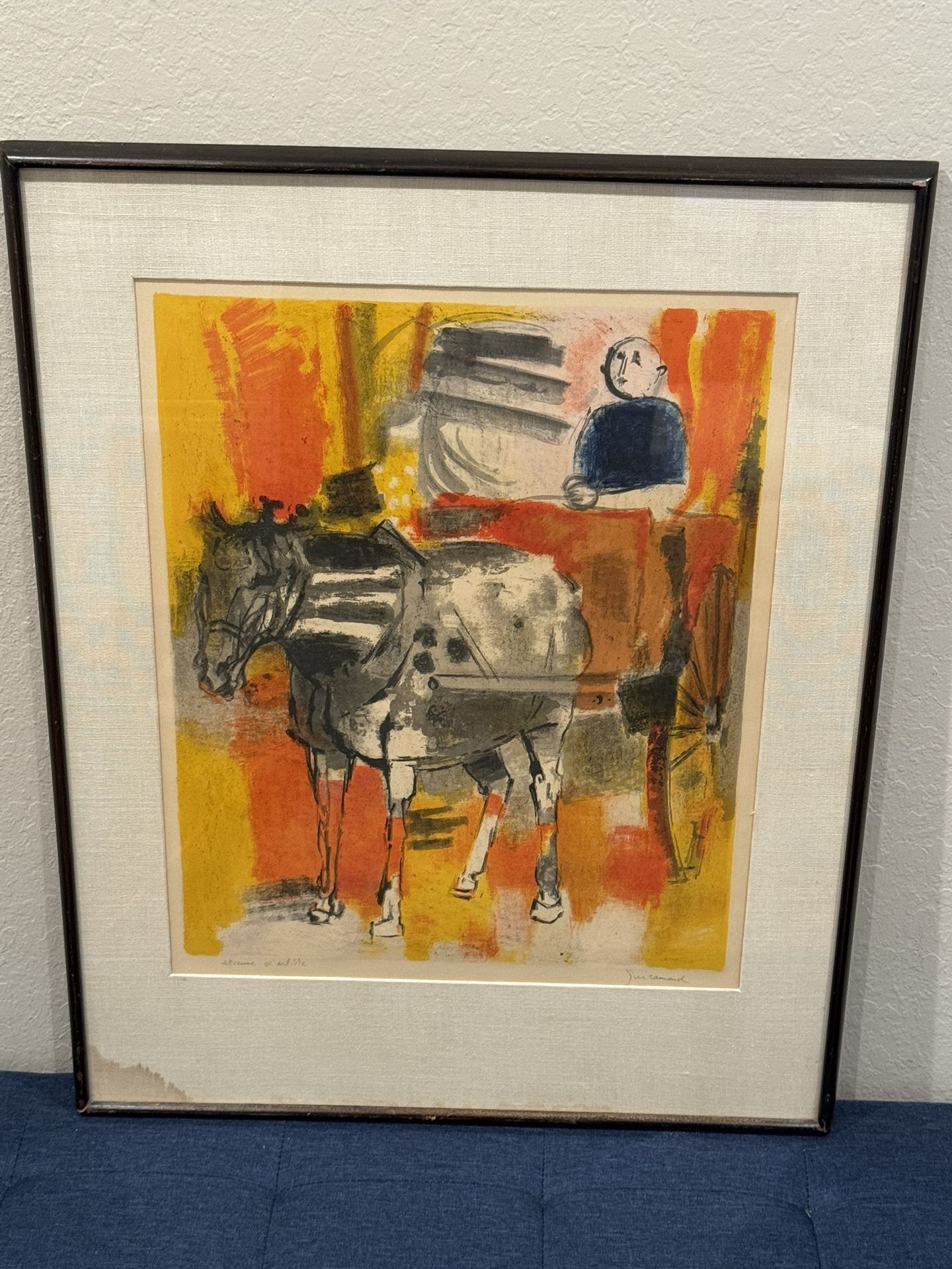 PAUL GUIRAMAND (1(contact info removed)) "Grey Donkey" Pencil-signed Artist's Proof Lithograph