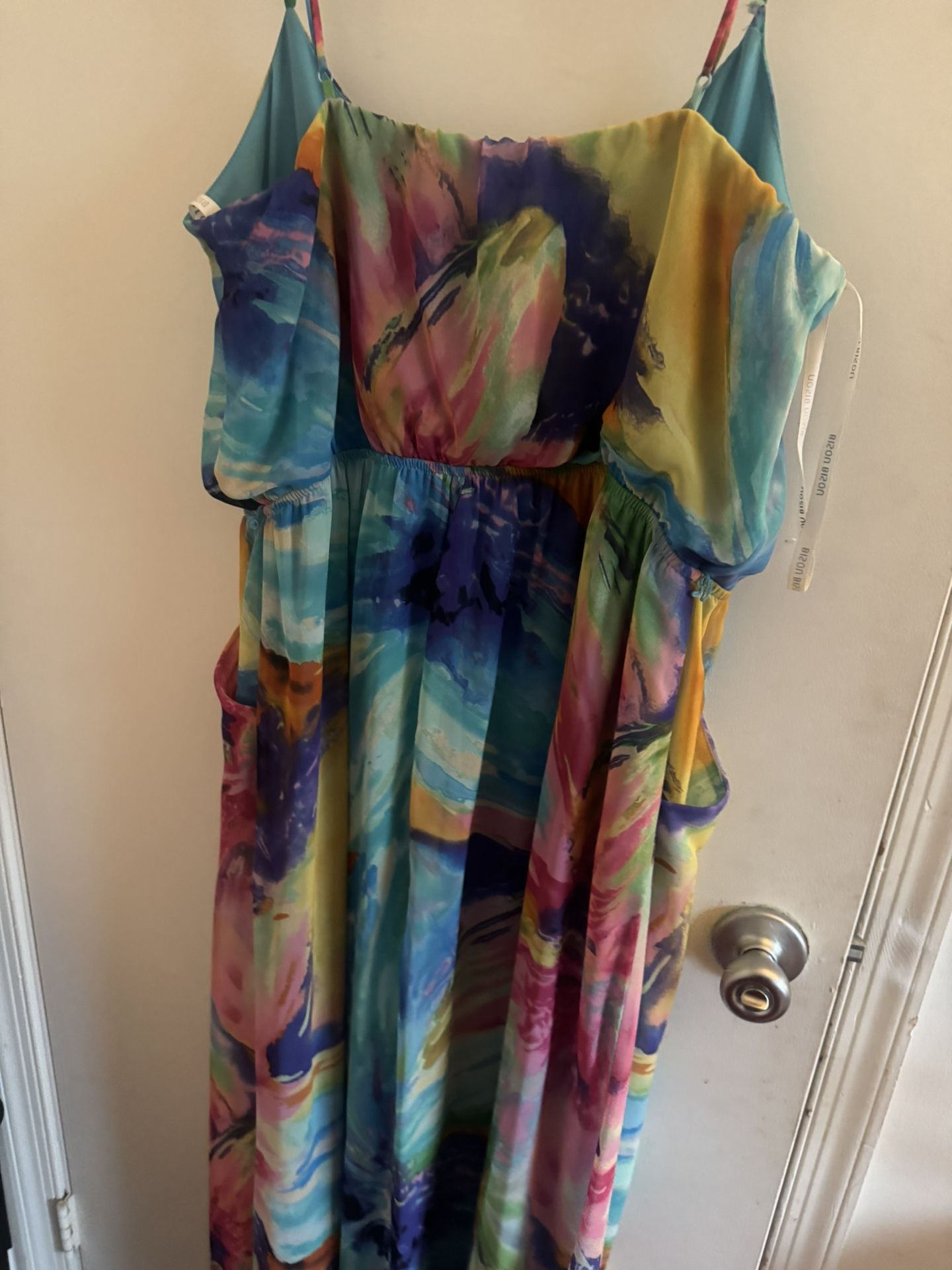 Bisou Bisou Colorful Maxi Dress Size 14