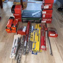 Various Hilti, Irwin, Whiteside, Vermont American Drill Bits