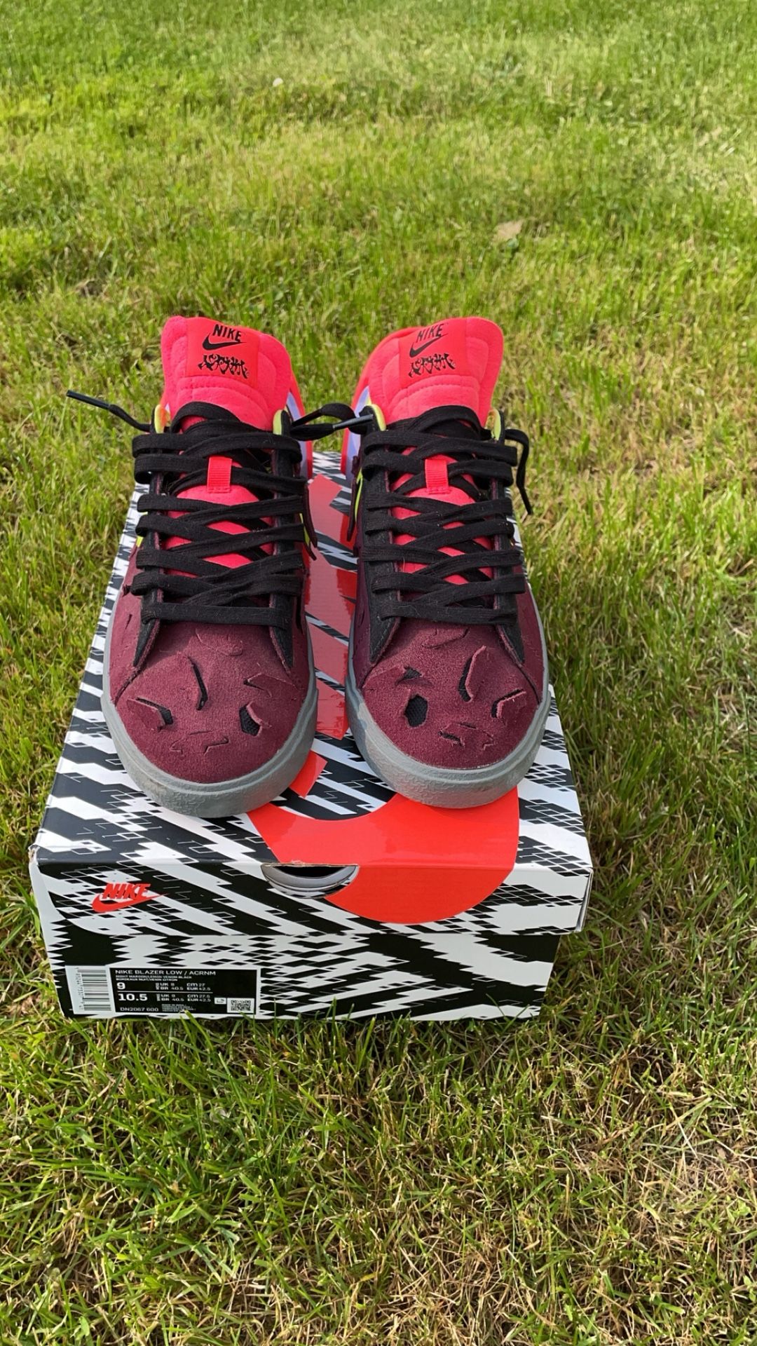 Size 9 Nike Blazer Low Acronym – Night Maroon 🔥