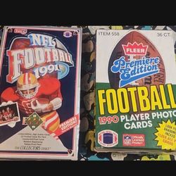 1990 & 1991 Football - UPPER DECK - FLEER 2 Boxes 36 Packs Each