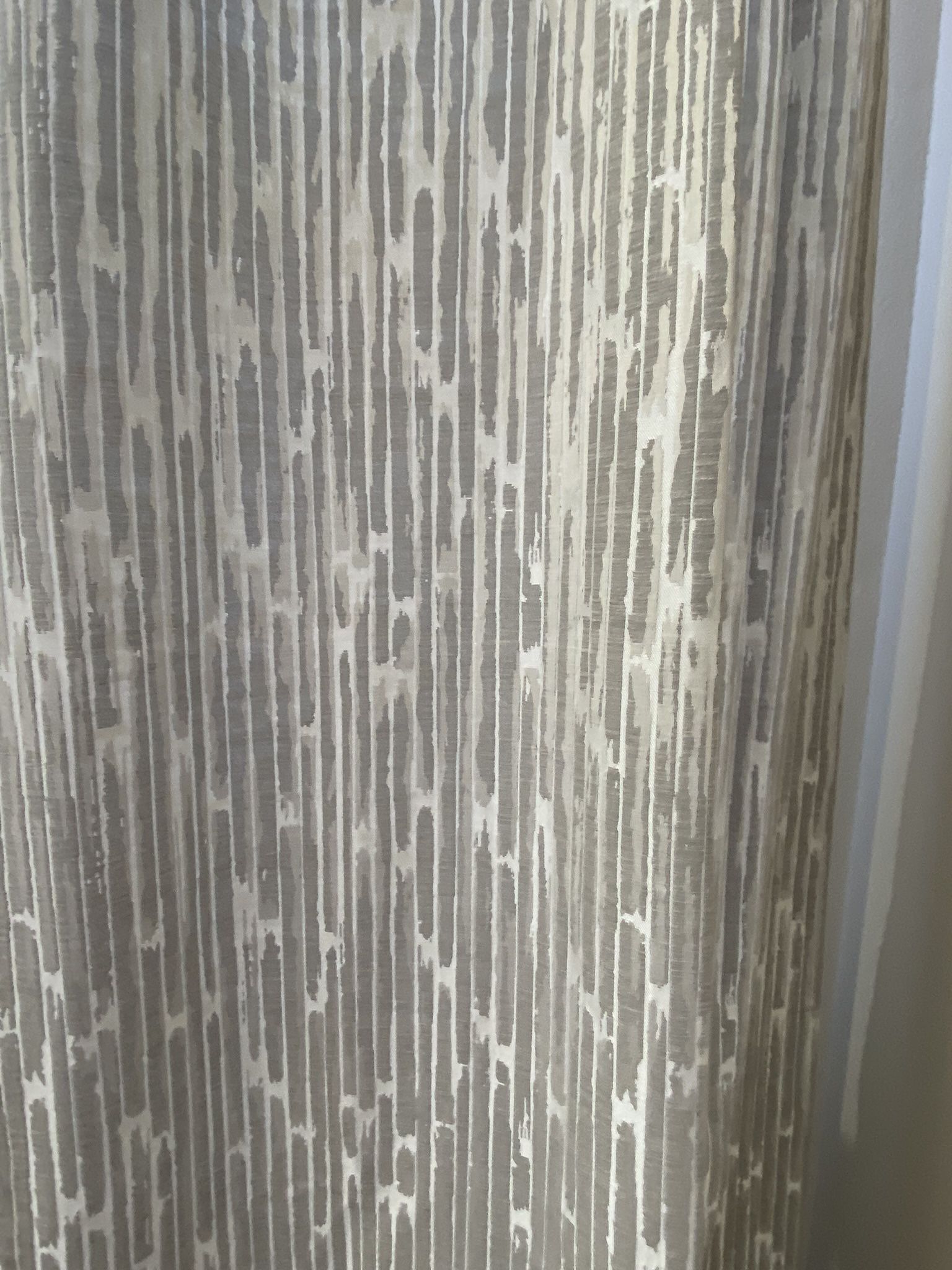 Modern Designer Curtain Panels. Taupe and silver. Quality