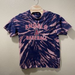 Men's Large MLB Los Angeles Anaheim Angels Fanatics Bleached Tie Dye Shirt
