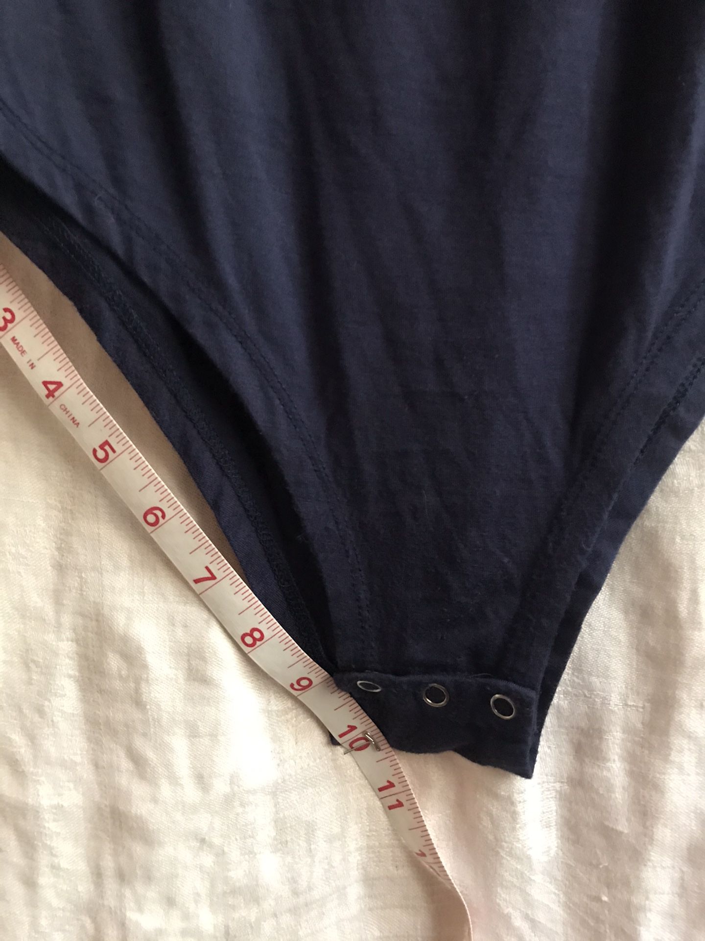 Handmade Off Shoulder Navy Blue Bodysuit. Fits XS/S