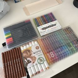 Markers, Gel Pens, Fineliners And Glitter Marker
