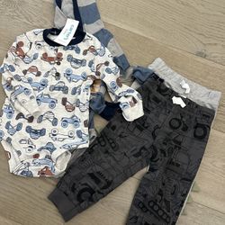 Carter's Baby Onesie And Pants Sets- Size 12 Months