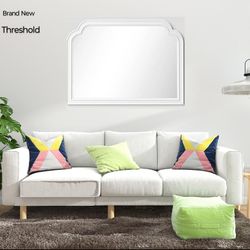 Brand New Threshold 36" X 26" French Country Wooden Mirror White