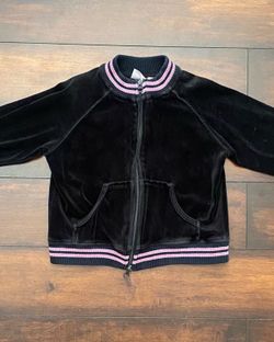 Little Girl Clothes Toddler Black Zip Up Sweater Size 6T/6X