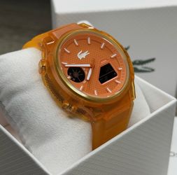 LACOSTE LC33 Analog & Digital Orange Dial Silicone Watch