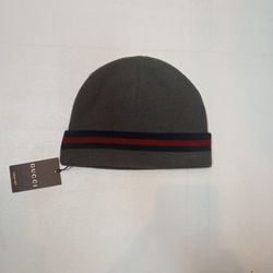 Gucci Gray Blue Red Beanie Hat