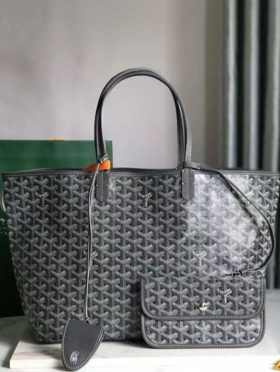 GOYARD Saint Louis Mother and Child Shoulder Bag, Grey Large Size 40 * 20 * 34
