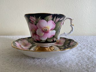 Royal Albert Footed Cup and Saucer - Alberta Rose