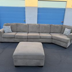 Beige Sectional Couch With Storage Ottoman 🚚🚛 Free Delivery 🚚🚛