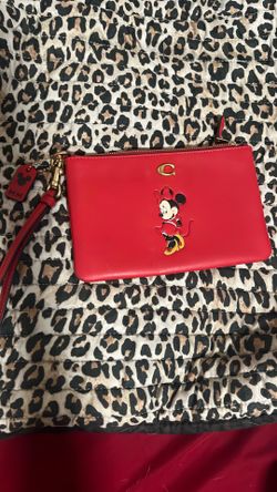 Red Coach Minnie Mouse small clutch bag