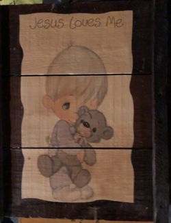 Kid with teddy bear art