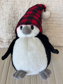 Santa Penguin Plushie  NEW No Tags  Sea World Parks   12” high (with hat down)  20” high (with santa hat up)