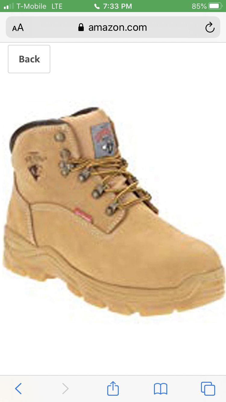 boots in box size available 7 and 7.5 leather slip resistant oil resistant wide with new in box steel toe