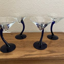 Set Of 4 Swerve Martini Glasses
