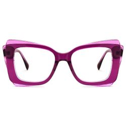 Cheyenne - Rectangle Purple Pink Eyeglasses Frames w/ Clear Lenses
