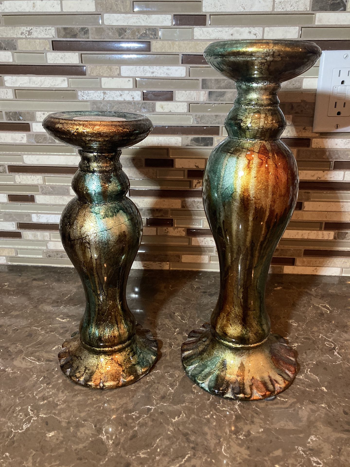 2 - Pier 1 Candle Pillars Candle Holders