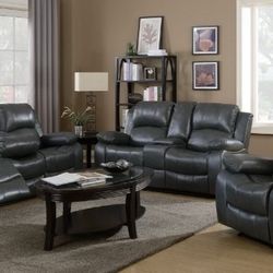 Gray Living Room Set sofa Loveseat  And Chair