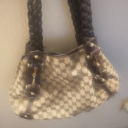 Medium Nice Size Brown And Beige Gucci Handbag 