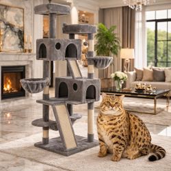Brand New Grey Luxury Extra Large Cat Tree For $80