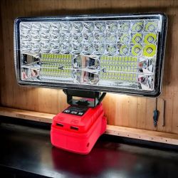 NEW SUPER BRIGHT WORK LIGHT ADAPTER FOR MILWAUKEE M18 18V Portable Flood Work Light w/2 USB PORTS