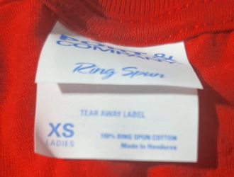 (BB - 9) PORT & COMPANY WOMEN'S LONG SLEEVE V-NECK RED T-SHIRT SIZE X-SMALL 