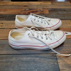 Converse White Shoes, M8/W10